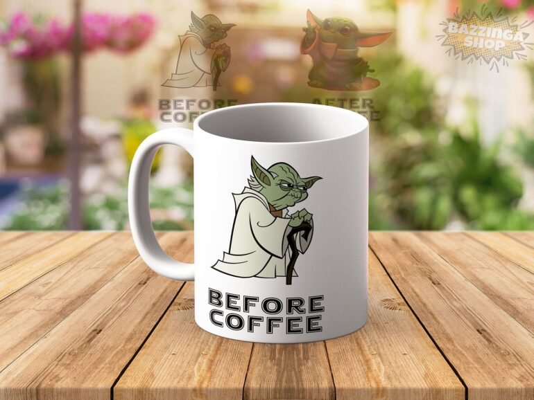 Baby Yoda Before After Coffee Solja