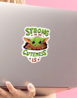 Baby Yoda Cutness 1 stiker za laptop