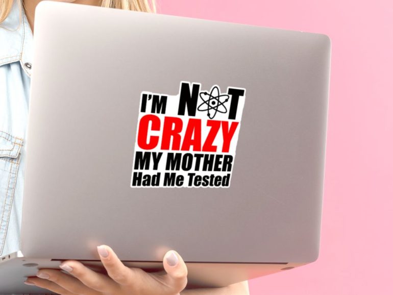 TBBT Not Crazy 1 stiker za laptop