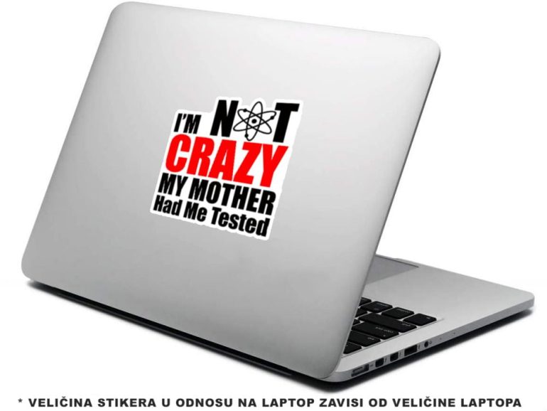 TBBT Not Crazy 5 stiker za laptop