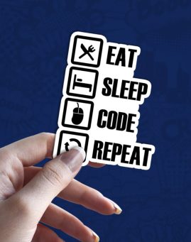 Eat Sleep Code Repeat stiker za laptop