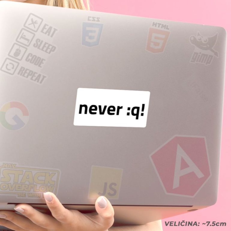 Never qt stiker za laptop